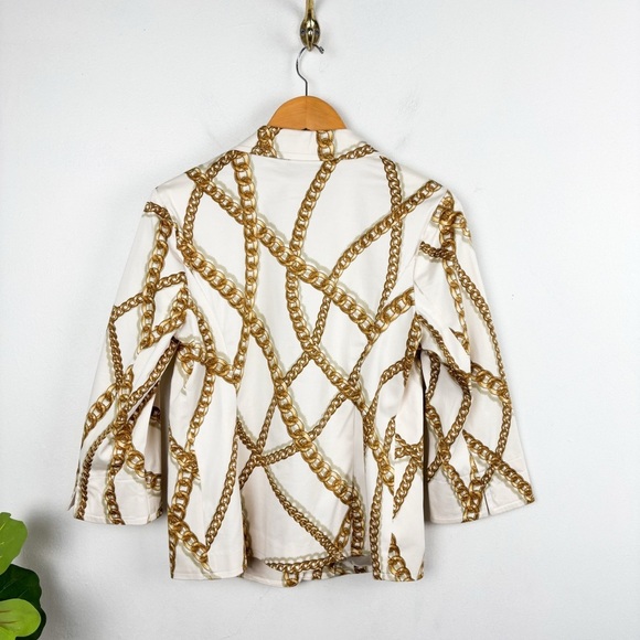 Vintage Linea by Louis Dell’Olio Chain Print Blazer Sz S - Picture 2 of 11